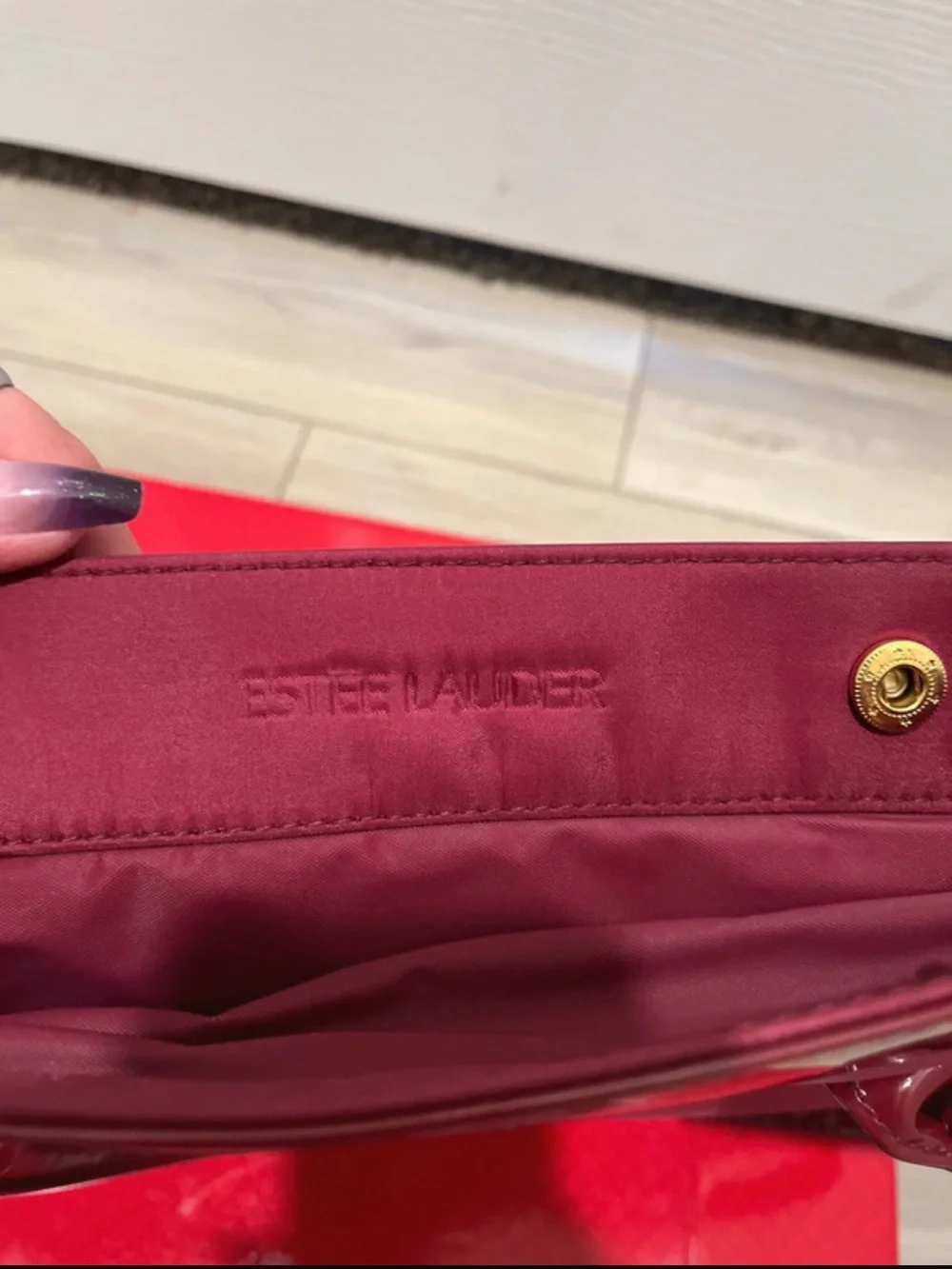 Estee Lauder Burgundy Women's Tote Bag